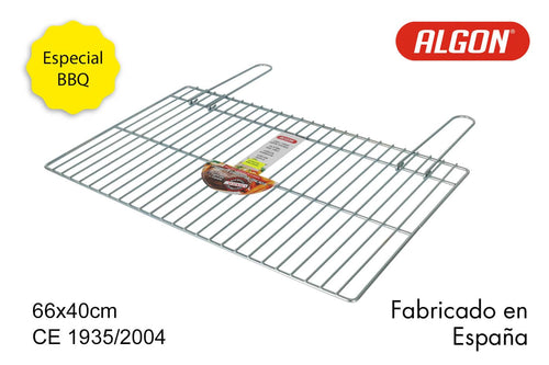 Inde Soler Hispania Grill BBQ simplu din zinc, Algon Crom, L66xl40 cm