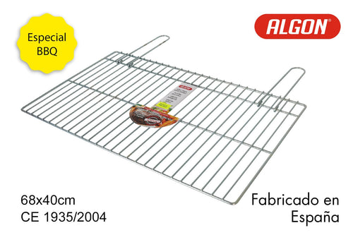 Inde Soler Hispania Grill BBQ simplu din zinc, Algon Crom, L68xl40 cm