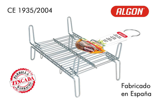 Inde Soler Hispania Grill portabil BBQ din zinc, Algon Crom, L25xl20xH14 cm