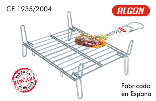Inde Soler Hispania Grill portabil BBQ din zinc, Algon Crom, L30xl25xH14 cm