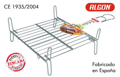 Inde Soler Hispania Grill portabil BBQ din zinc, Algon Crom, L30xl30xH14 cm