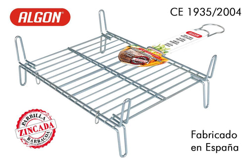 Inde Soler Hispania Grill portabil BBQ din zinc, Algon Crom, L35xl30xH14 cm