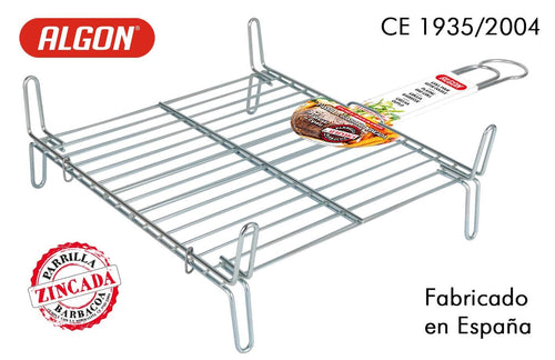 Inde Soler Hispania Grill portabil BBQ din zinc, Algon Crom, L35xl35xH14 cm