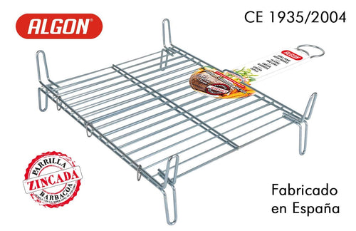 Inde Soler Hispania Grill portabil BBQ din zinc, Algon Crom, L40xl35xH14 cm
