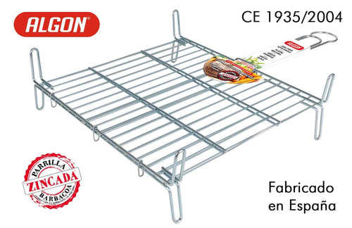 Inde Soler Hispania Grill portabil BBQ din zinc, Algon Crom, L40xl40xH14 cm