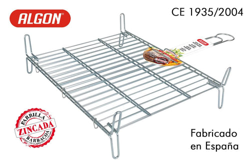 Inde Soler Hispania Grill portabil BBQ din zinc, Algon Crom, L45xl40xH14 cm