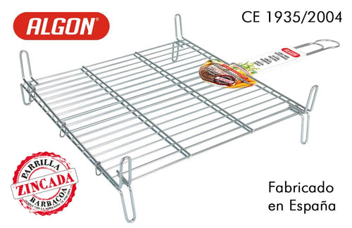 Inde Soler Hispania Grill portabil BBQ din zinc, Algon Crom, L45xl45xH14 cm