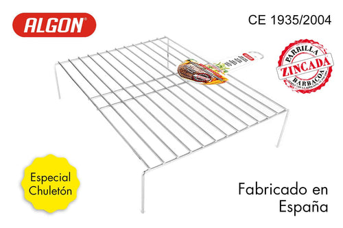Inde Soler Hispania Grill portabil BBQ din zinc, Algon Crom, L49,5xl38xH55 cm