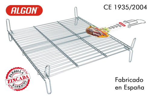 Inde Soler Hispania Grill portabil BBQ din zinc, Algon Crom, L50xl50xH14 cm