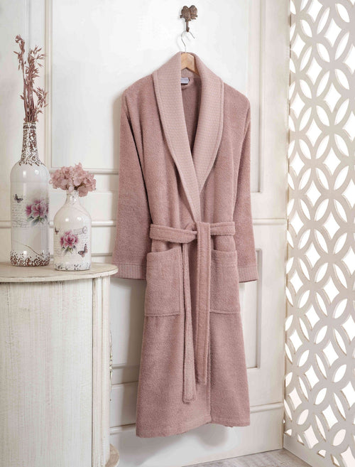 Halat de baie femei din bumbac, Madrid Roz, M / L