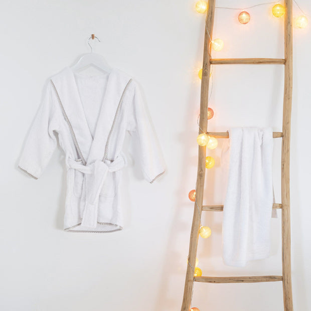 Sorema Halat de baie pentru copii, din bumbac, New Plus Kids Alb / Grej