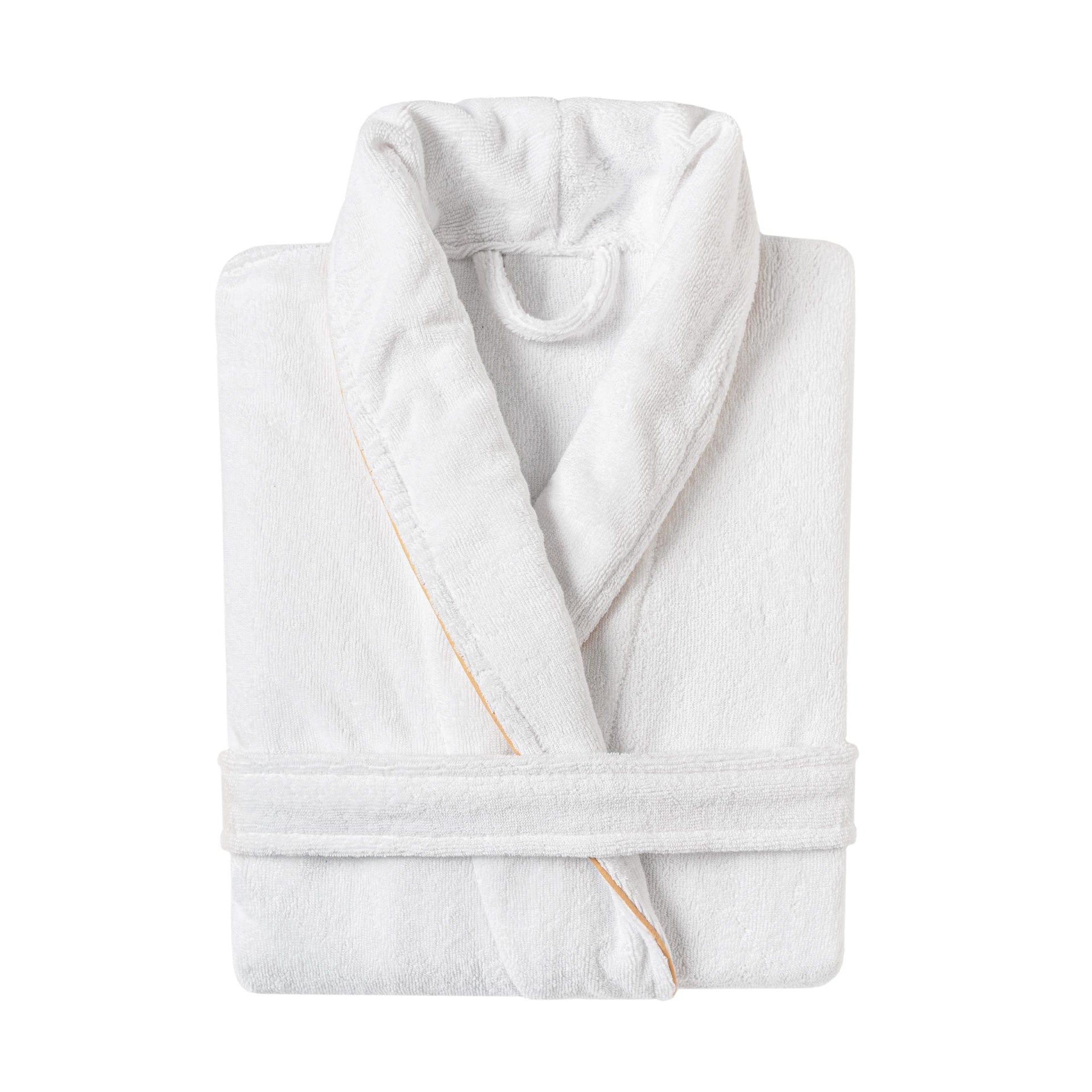 Halat de baie Unisex, din Bumbac, in cutie cadou, 550 GSM, Marimea L, Continental Alb / Auriu (1)