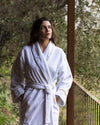 Halat de baie Unisex, din Bumbac, in cutie cadou, 550 GSM, Marimea L, Continental Alb / Auriu (3)