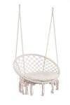 Hamac tip scaun, din bumbac si poliester, Javier Round Alb, Ø80xH130 cm
