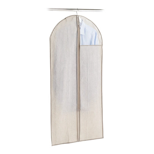 Zeller Husa textila pentru haine cu fermoar, Bej Stripes, l60xH120 cm