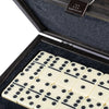 Manopoulos Joc de Societate Domino in Cutie din Lemn, Dominoes in Dark Grey, 24 x 17 cm