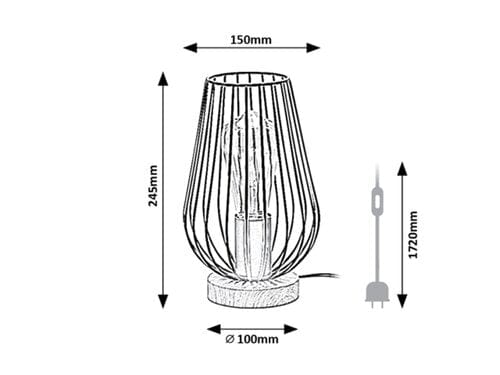 Lampa de birou Gremio 6915 Fag / Negru (2)