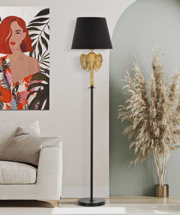 Mauro Ferretti Lampadar Elephant Negru / Auriu, Ø37xH164 cm