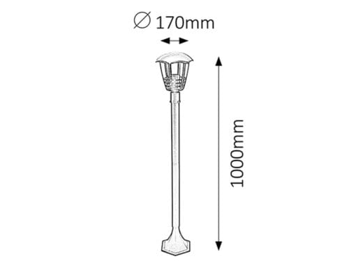 Lampadar exterior Marseille 8568 Negru / Transparent (1)