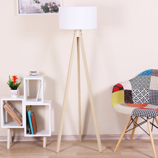 Lampadar Floor Alb / Natural