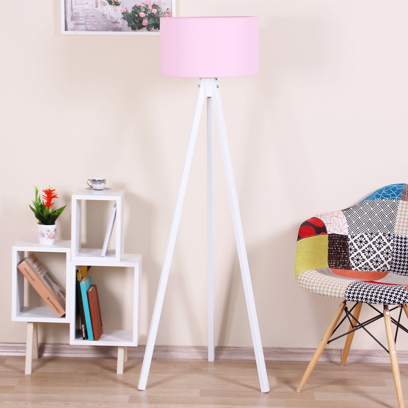 Lampadar Floor Roz / Alb