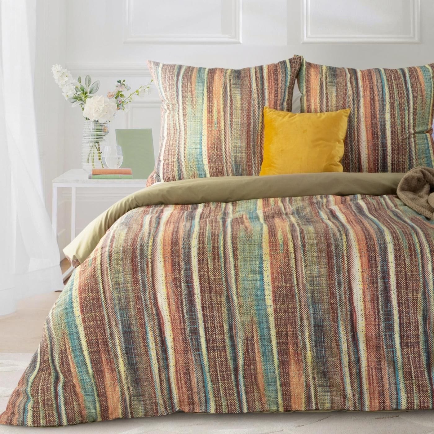 Lenjerie de pat din bumbac, Ada Maro / Verde (1)