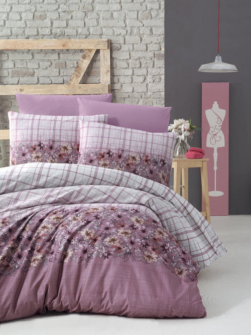 Asir Lenjerie de pat din bumbac, Alvina Roz / Multicolor, 160 x 220 cm