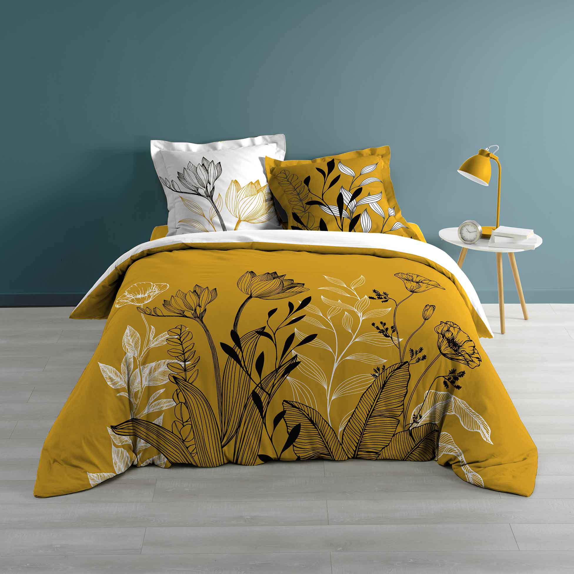 Lenjerie de pat din bumbac, Amelina Galben, 240 x 220 cm (1)
