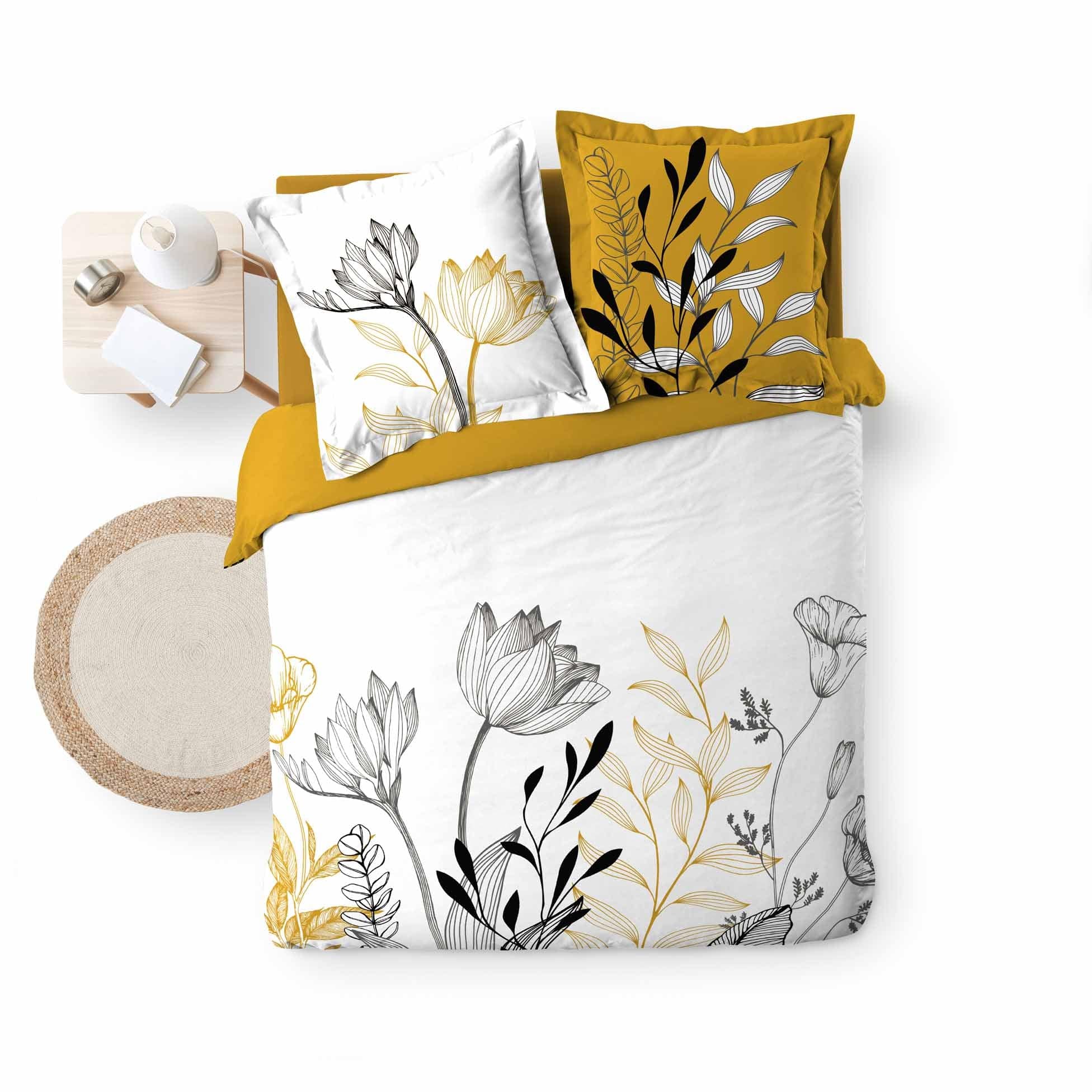 Lenjerie de pat din bumbac, Amelina Galben, 240 x 220 cm (3)