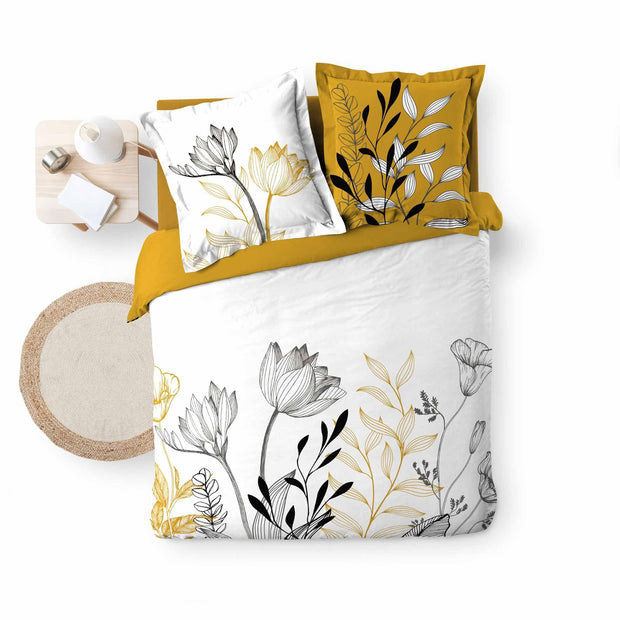 Lenjerie de pat din bumbac, Amelina Galben, 240 x 220 cm (3)