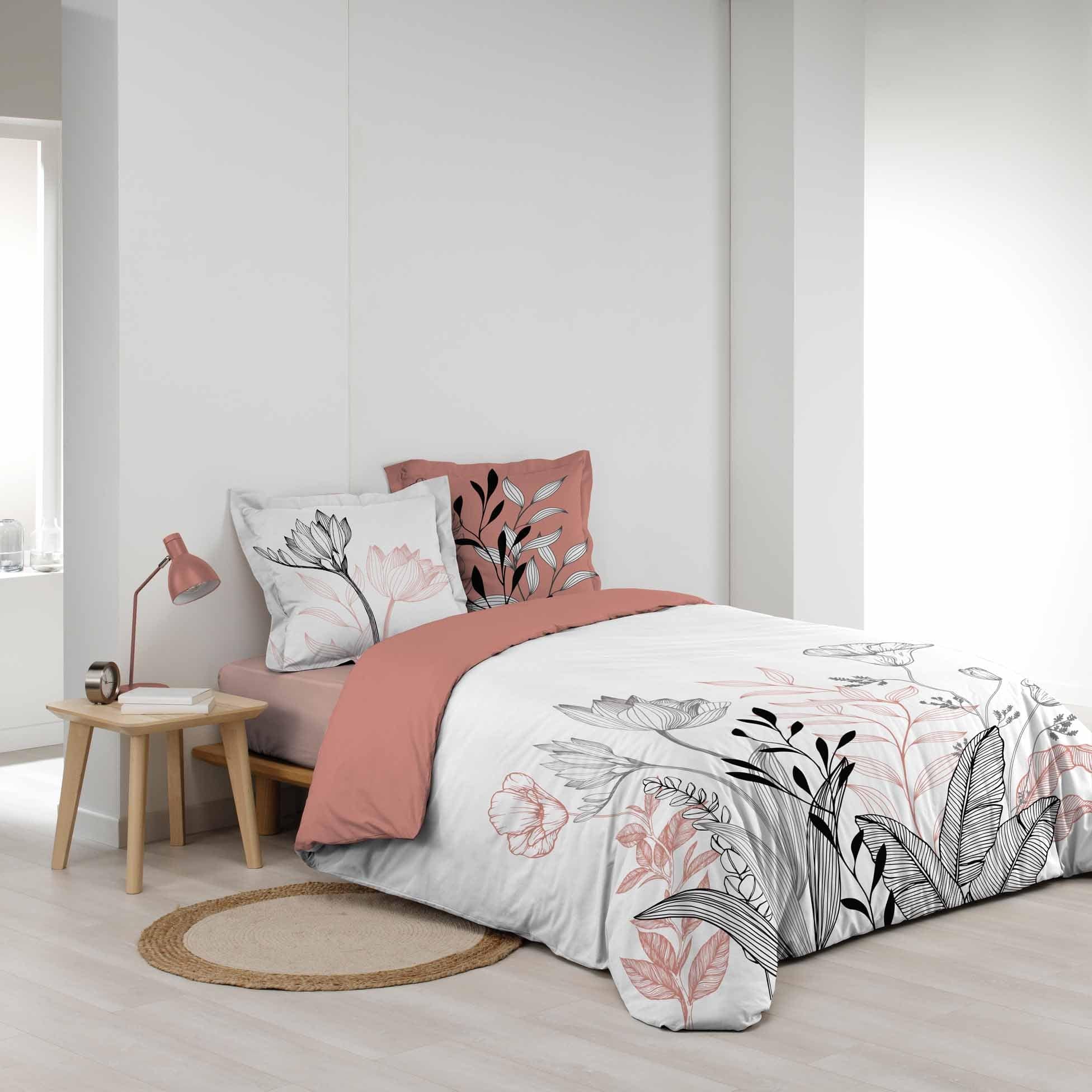 U10 Lenjerie de pat din bumbac, Amelina Roz, 240 x 220 cm