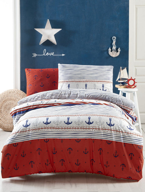 Lenjerie de pat din bumbac, Anchore Multicolor, 160 x 220 cm