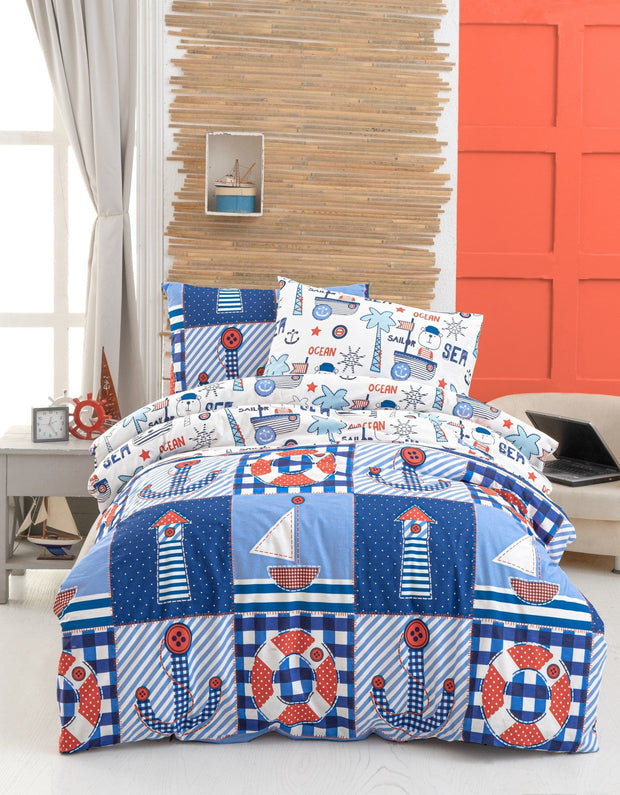 Asir Lenjerie de pat din bumbac, Atlantic Multicolor, 160 x 220 cm