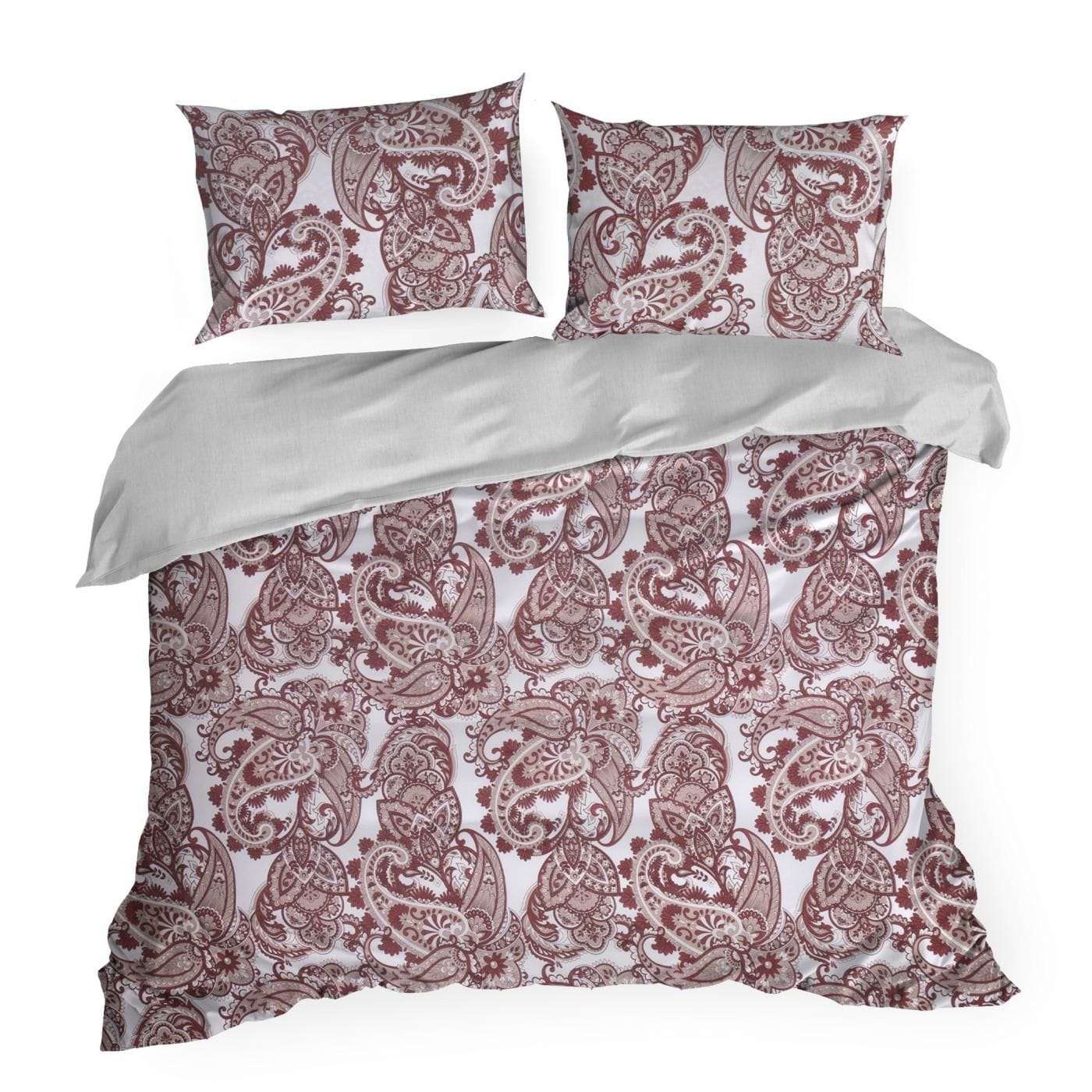 Lenjerie de pat din bumbac, Avinion 4 Bordeaux / Alb & ERFRNY-BEDLINEN-AVINION-4-BURGUNDY-WHITE