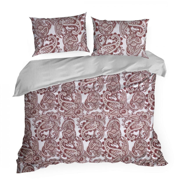 Lenjerie de pat din bumbac, Avinion 4 Bordeaux / Alb & ERFRNY-BEDLINEN-AVINION-4-BURGUNDY-WHITE