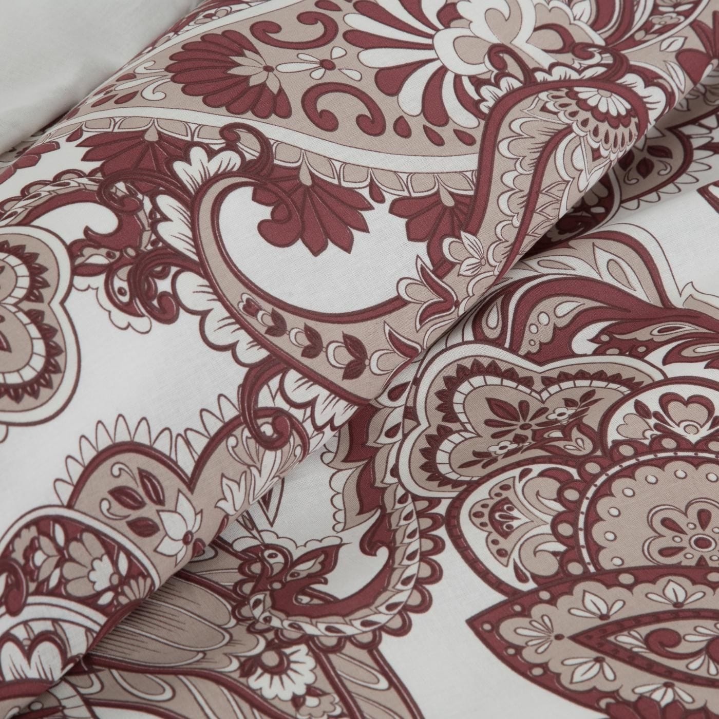 Lenjerie de pat din bumbac, Avinion 4 Bordeaux / Alb (2)