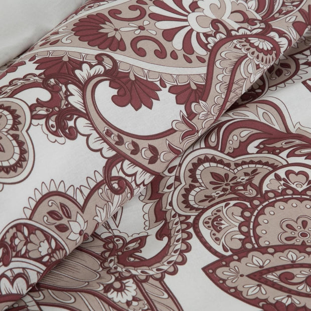 Lenjerie de pat din bumbac, Avinion 4 Bordeaux / Alb (2)