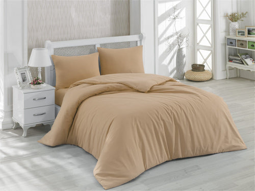 Asir Lenjerie de pat din bumbac, Beige Bej, 200 x 220 cm