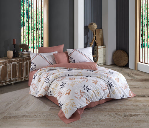 Asir Lenjerie de pat din bumbac, Belen Maro / Multicolor, 200 x 220 cm