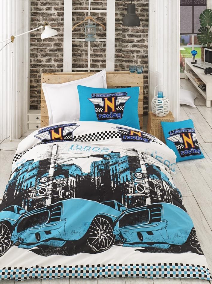 Asir Lenjerie de pat din bumbac, Bolide Albastru / Multicolor, 160 x 220 cm