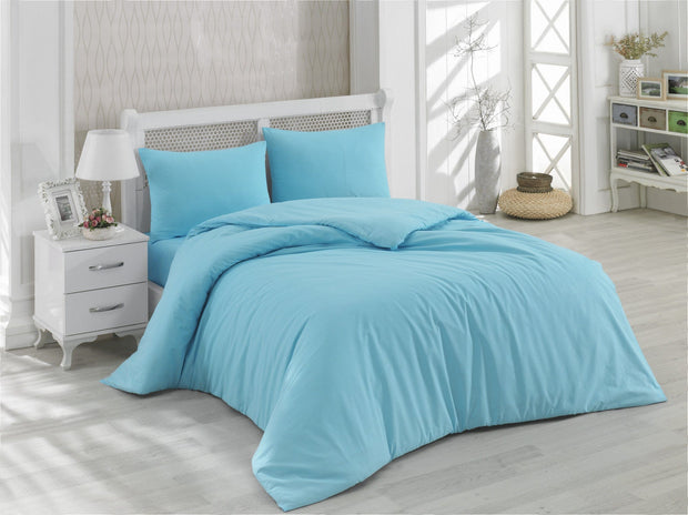 Asir Lenjerie de pat din bumbac, Color Turcoaz, 200 x 220 cm