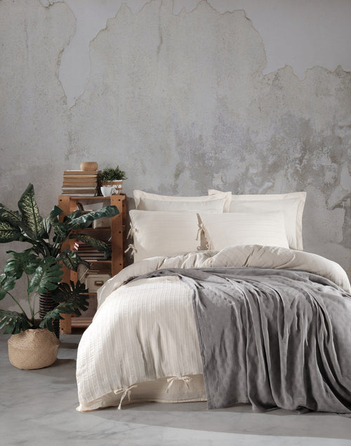 Asir Lenjerie de pat din bumbac, Dante Gri / Multicolor, 200 x 220 cm