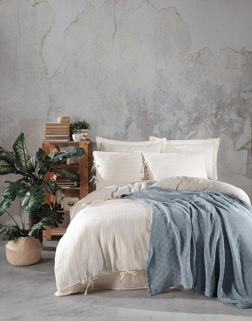 Lenjerie de pat din bumbac, Dante Verde Mint / Multicolor, 200 x 220 cm