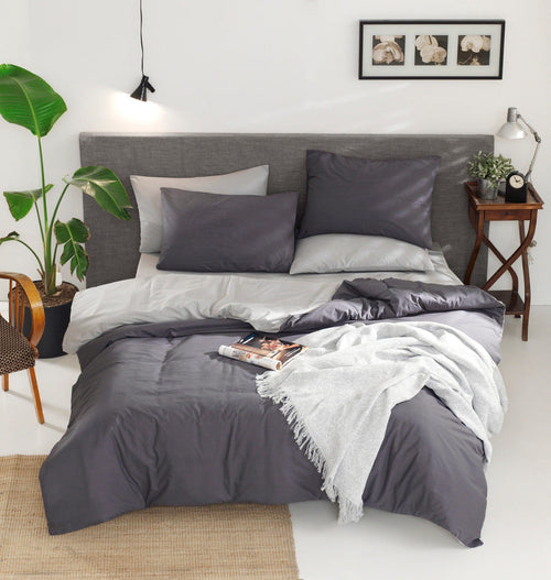 Asir Lenjerie de pat din bumbac, Duplex Fumuriu / Gri, 200 x 220 cm