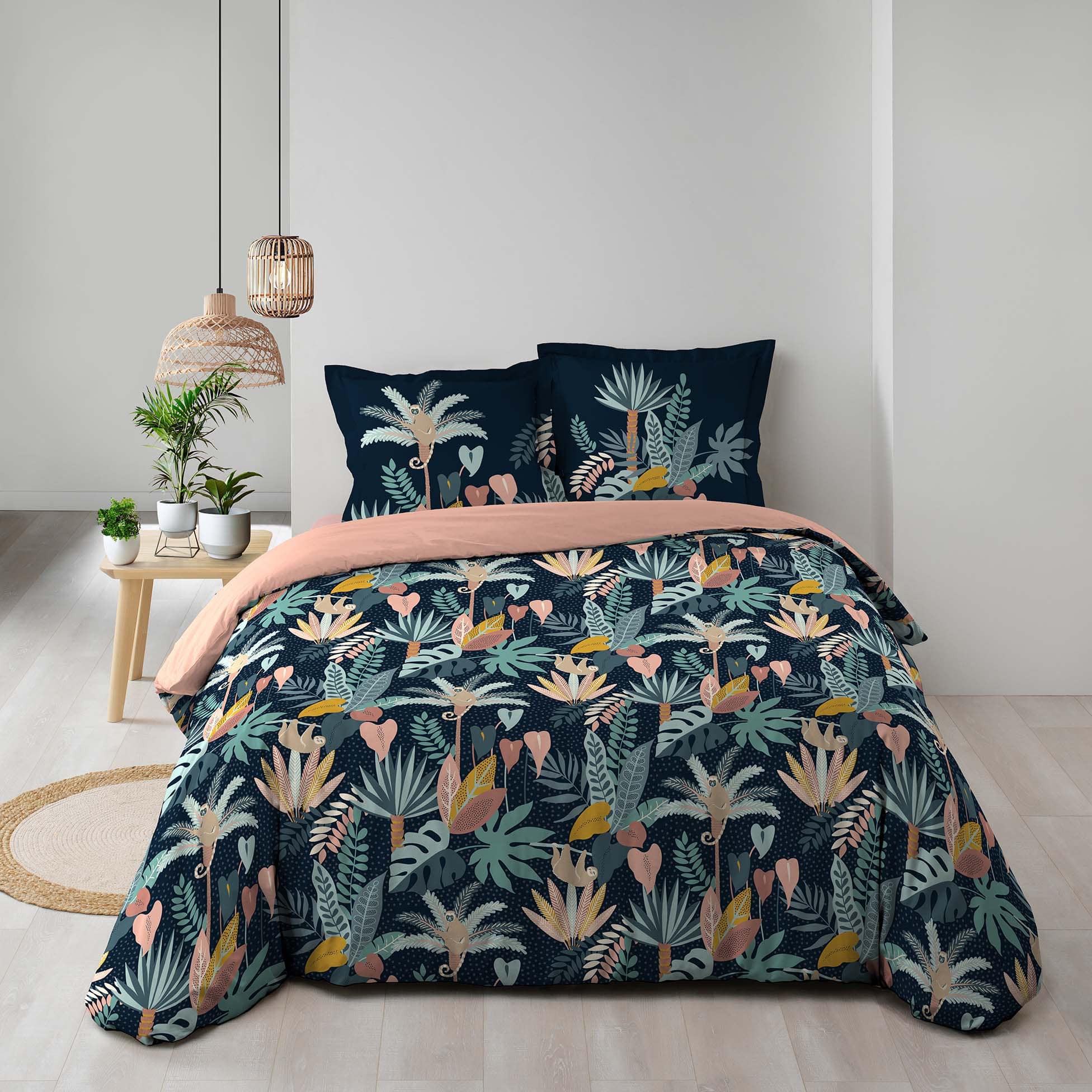 Lenjerie de pat din bumbac, Guinea Albastru, 240 x 220 cm (3)