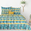 Lenjerie de pat din bumbac, Ida Turcoaz / Galben (1)