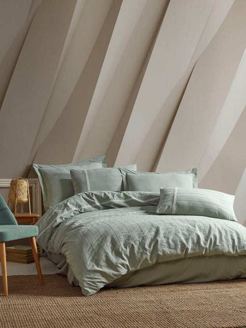 Asir Lenjerie de pat din bumbac, Jasmin Verde, 200 x 220 cm