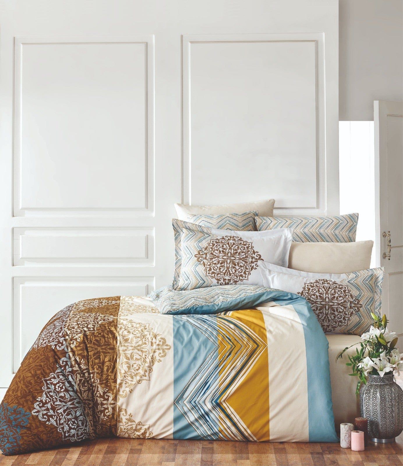 Asir Lenjerie de pat din bumbac, Julia Multicolor, 160 x 220 cm