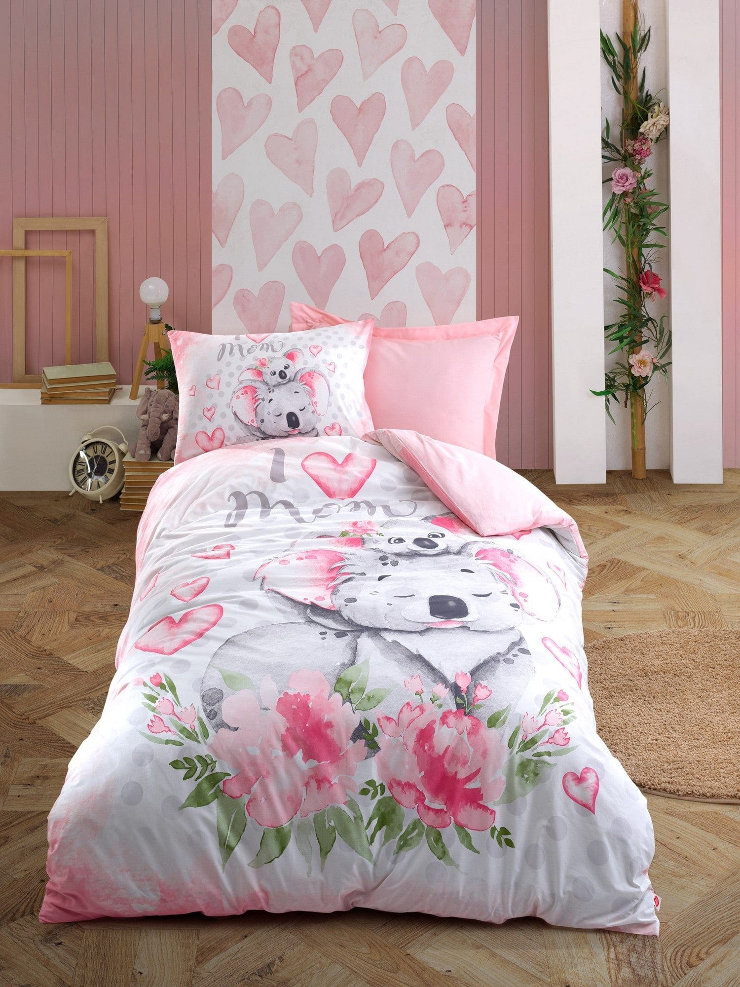 Lenjerie de pat din bumbac, Koala Multicolor, 160 x 220 cm