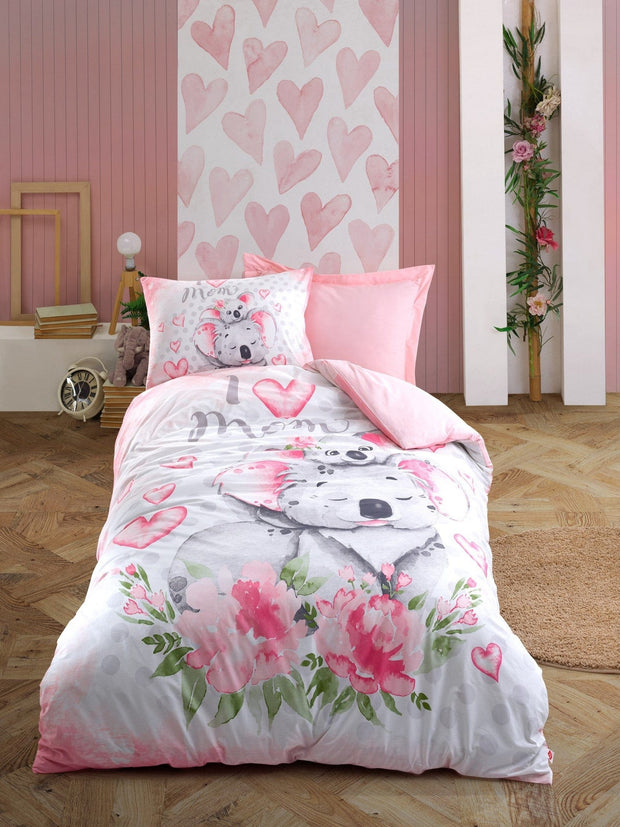 Lenjerie de pat din bumbac, Koala Multicolor, 160 x 220 cm